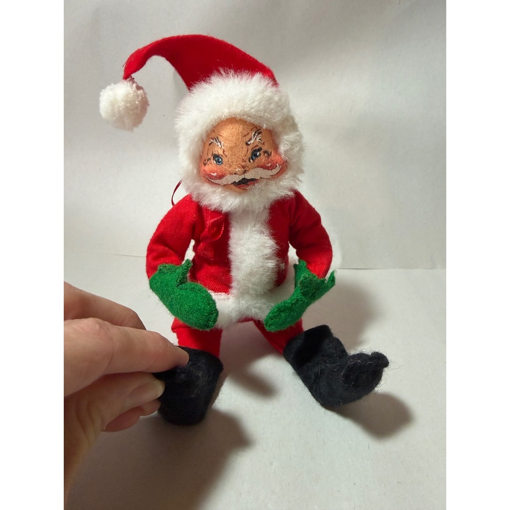 Vintage 1963 Annalee Dolls Santa Claus 12in Poseable Felt Christmas Figure MCM